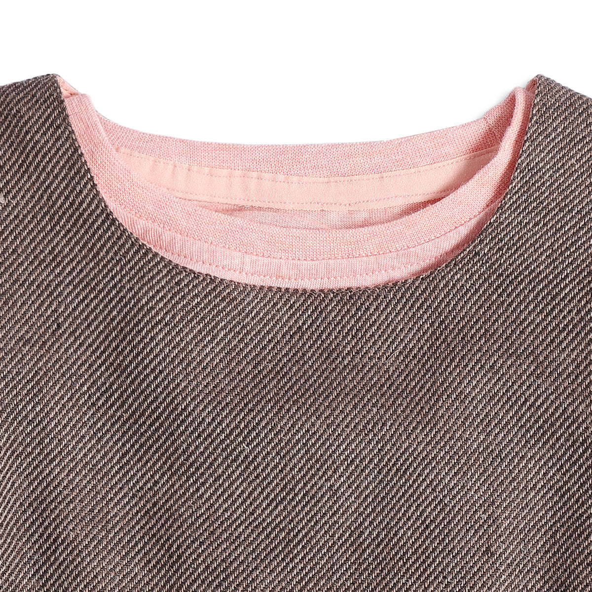 Baby Girls Pink & Brown Cotton Top with Shorts and Sleeveless Overlay Set