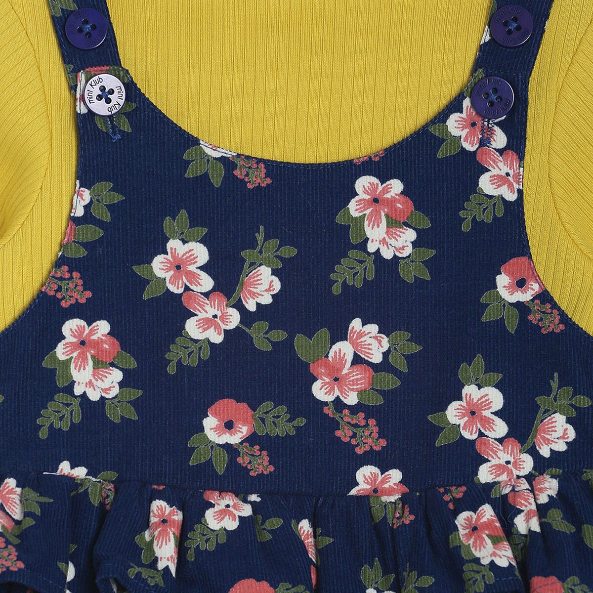 Pack of 2 pinny set - olive green & navy blue for 3-6 Months