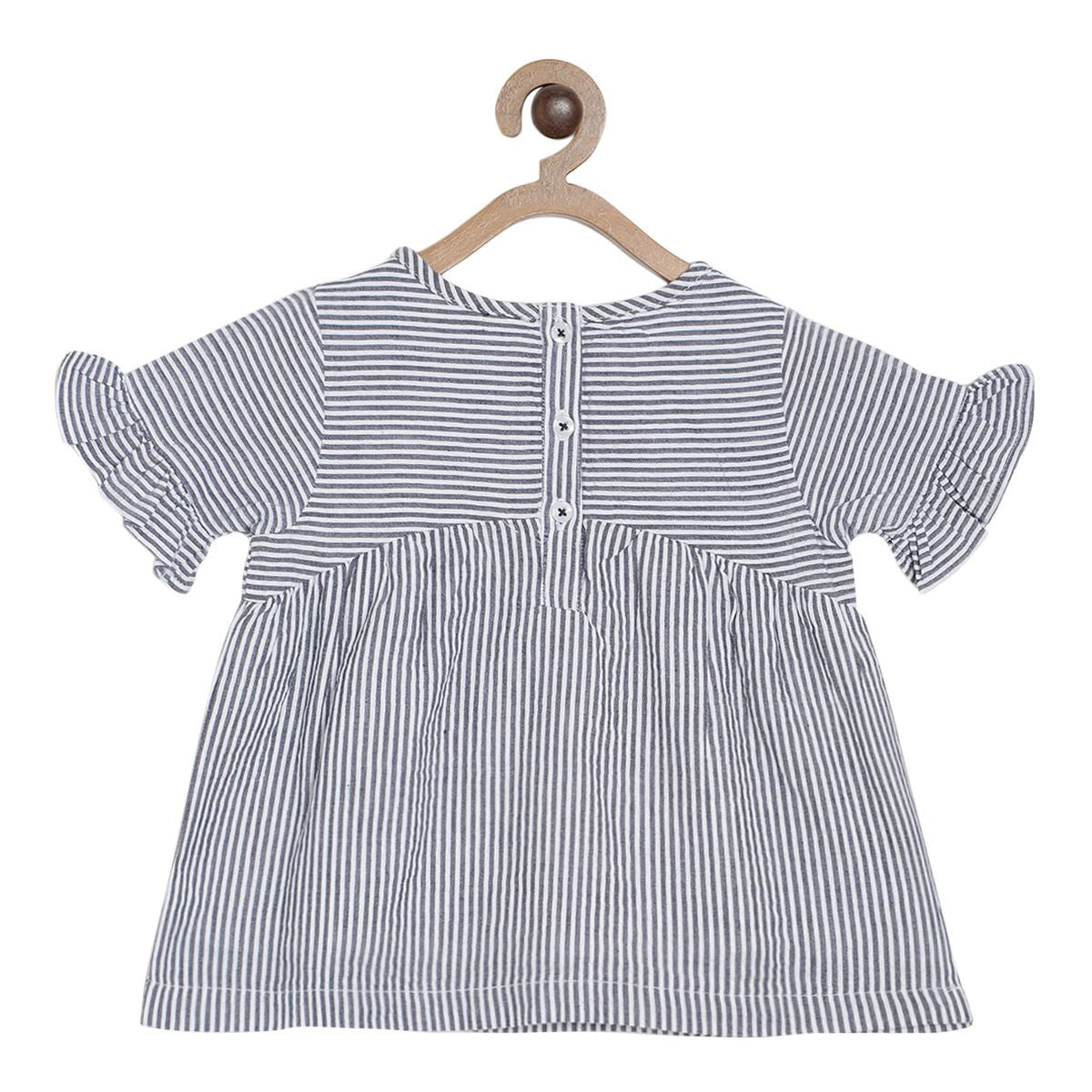 Girls Off White Woven Top