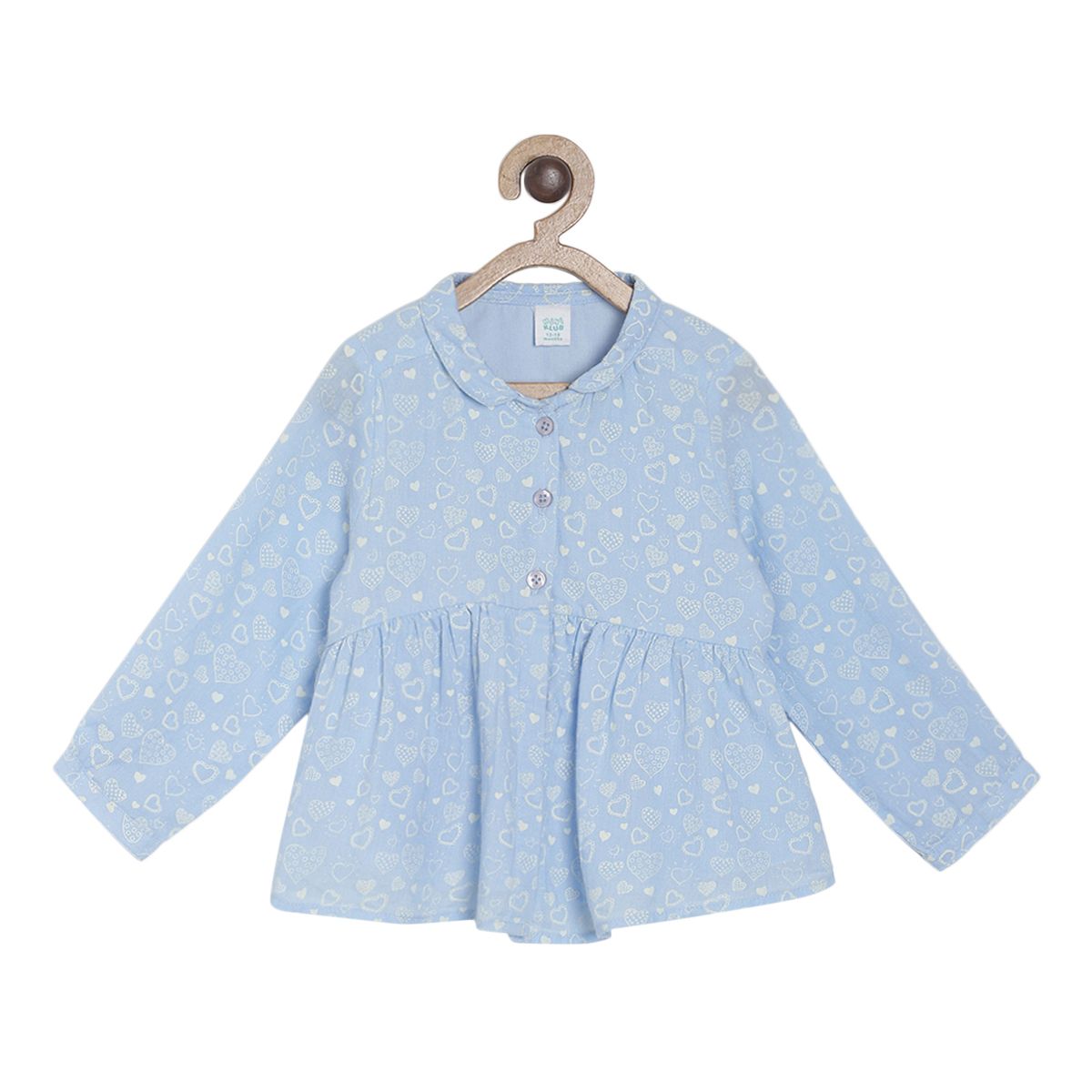 Girls Blue Woven Top