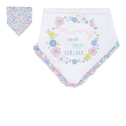 Baby Girls White Floral Print Cotton Bandana Feeding Bib
