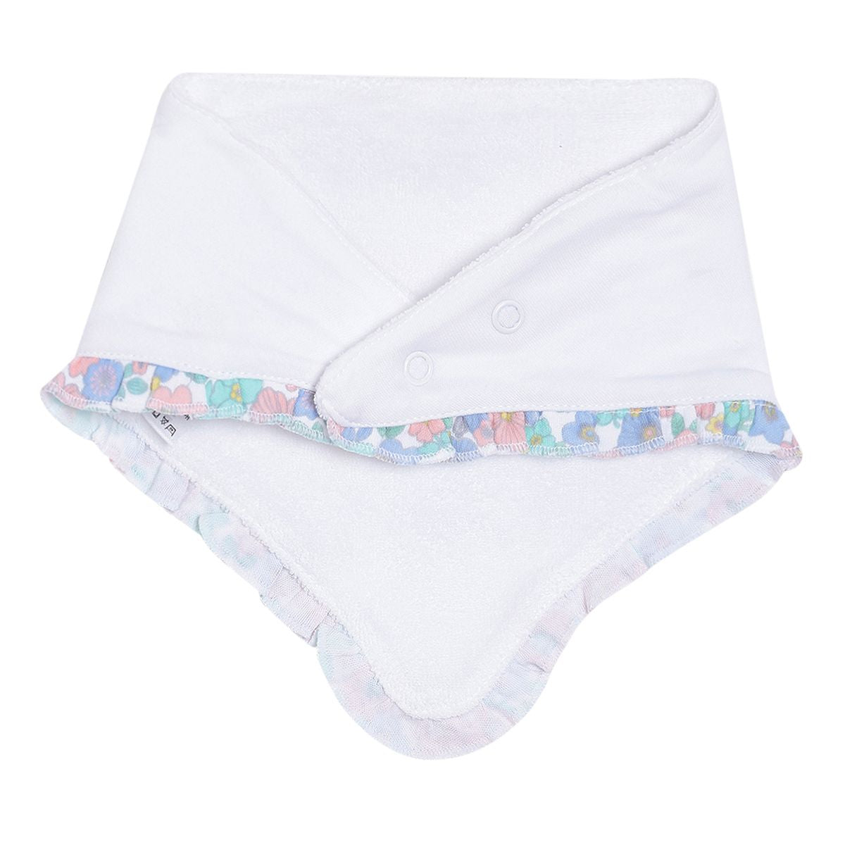Baby Girls White Floral Print Cotton Bandana Feeding Bib