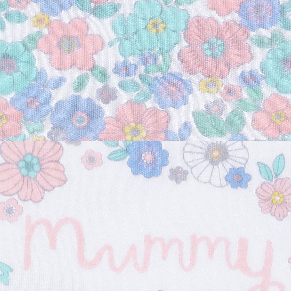 Baby Girls White Floral Print Cotton Bandana Feeding Bib