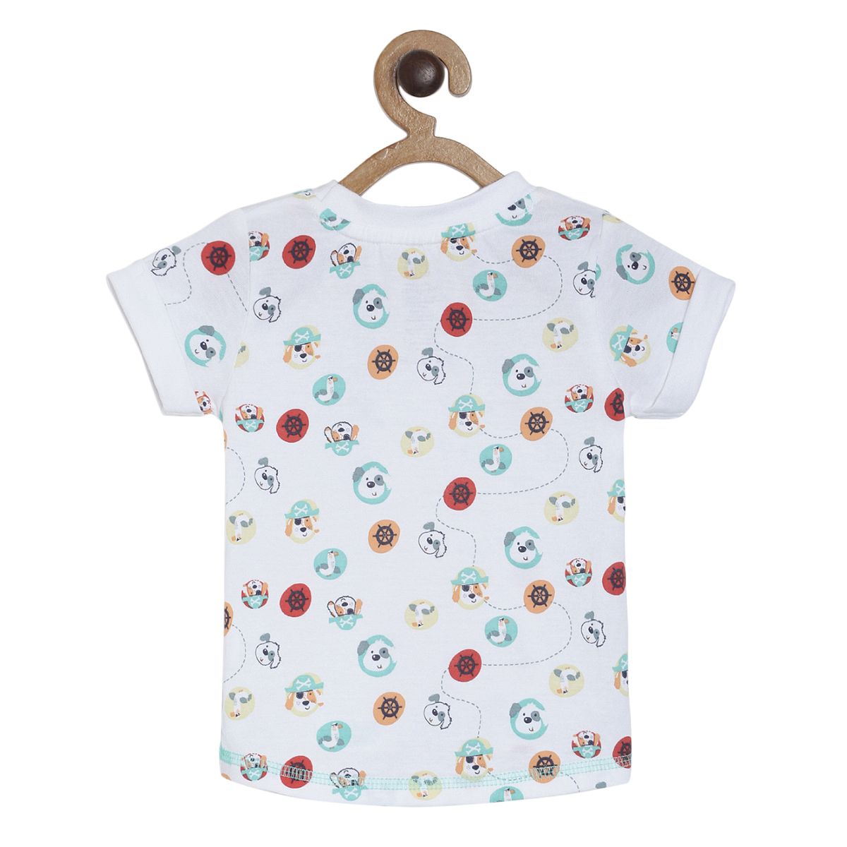Pack of 2 t- shirt & shorts set - white & turquoise blue for 0-3 Months