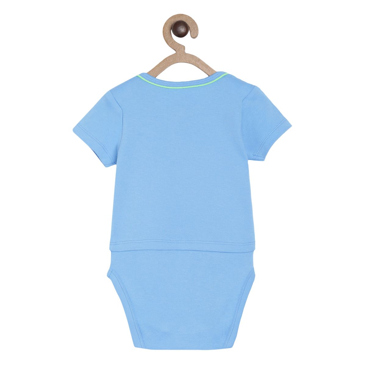 Pack of 2 bodysuit+knit bottom set - skyblue & blue for New Born