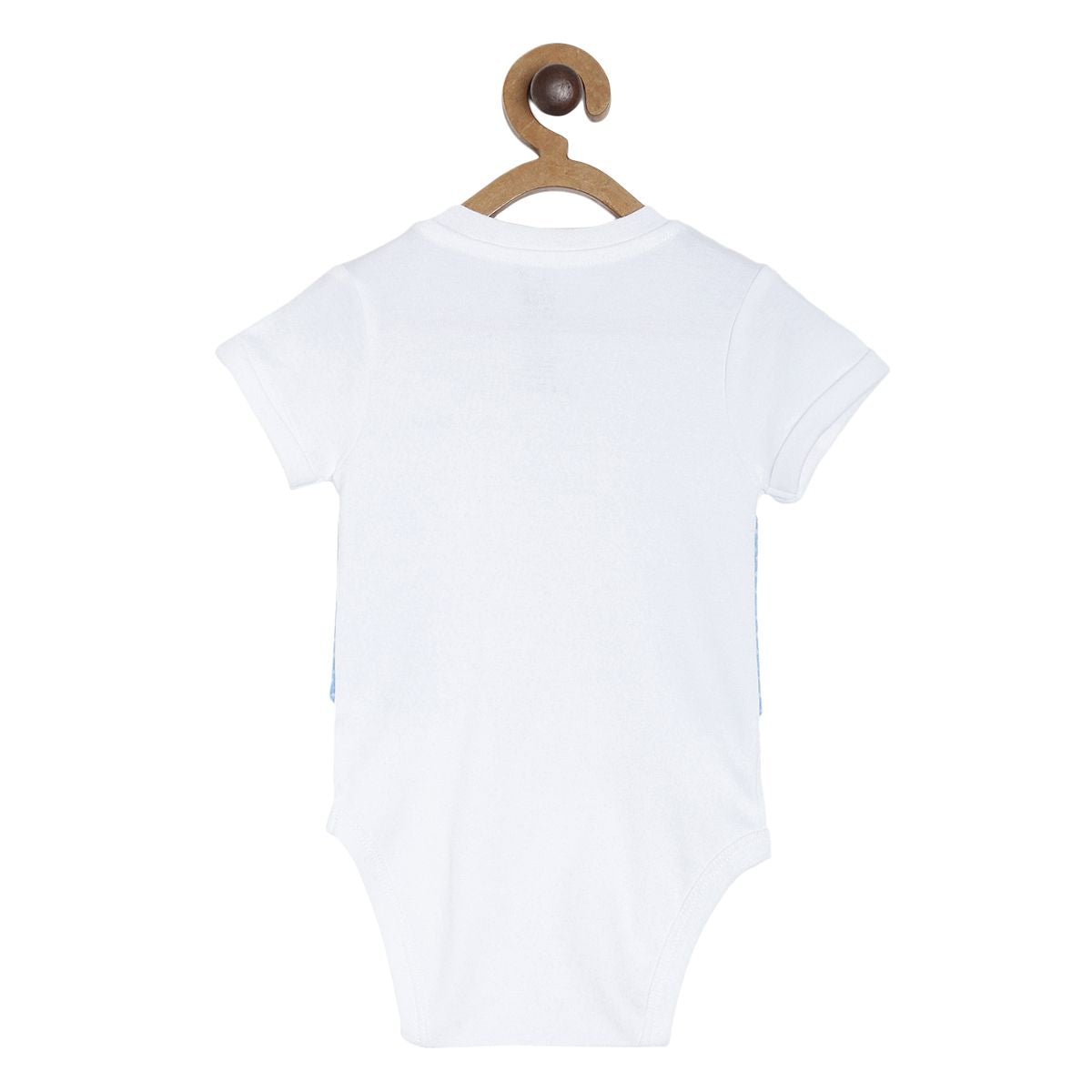 Pack of 2 bodysuit+knit bottom set - white & sky blue for New Born