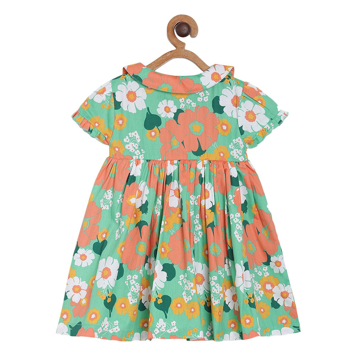 Pack of 3 dress + bloomer + head band set - mint green & light brown for 0-3 Months