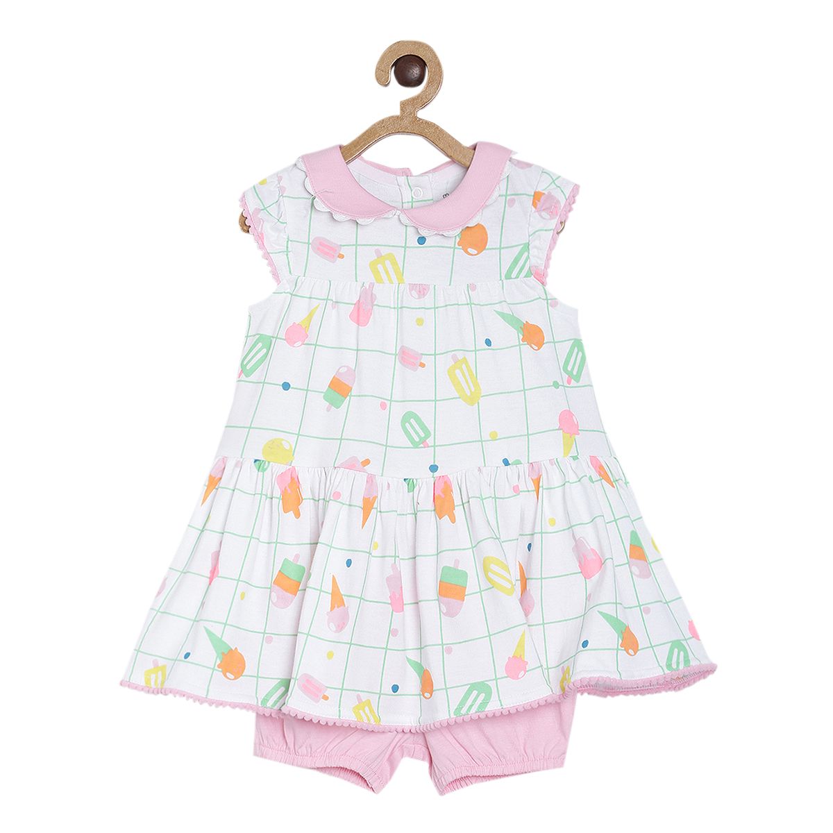 Pack of 3 dress set - white & lavender for 0-3 Months