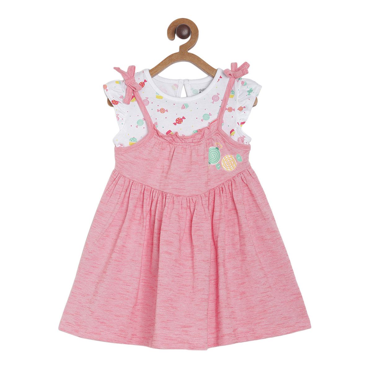 Pack of 2 pinny set - white & baby pink for 3-6 Months