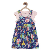 Pack of 2 pinny set - light baby pink & dark blue for 3-6 Months