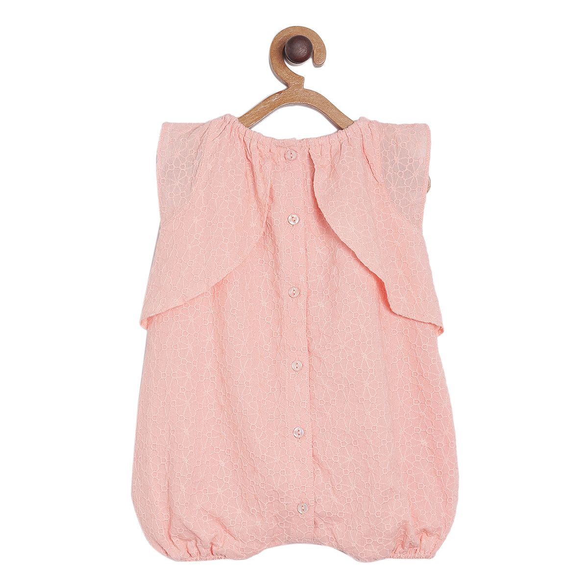 Girls Peach Rompers