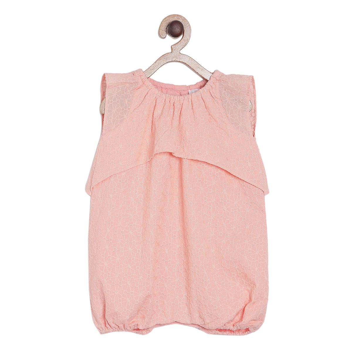 Girls Peach Rompers