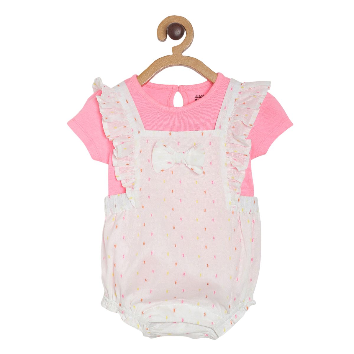 Pack of 2 romper set - baby pink & white for New Born
