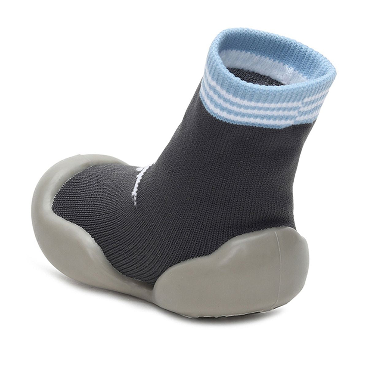 Baby Boys Grey and Blue Knit Star Sock Shoes Pack of 1 Pair Flexible Anti-Slip First Walker Footwear