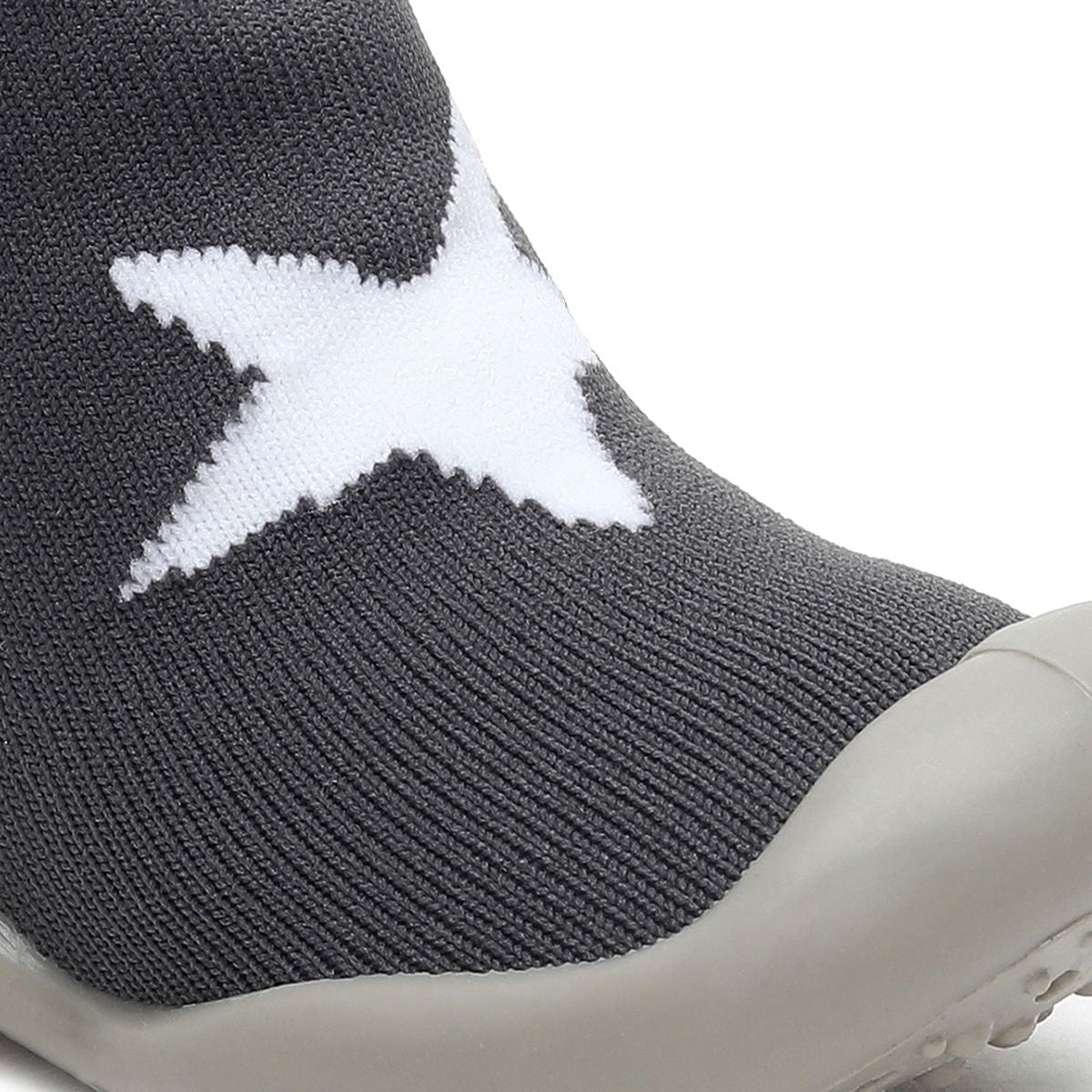 Baby Boys Grey and Blue Knit Star Sock Shoes Pack of 1 Pair Flexible Anti-Slip First Walker Footwear