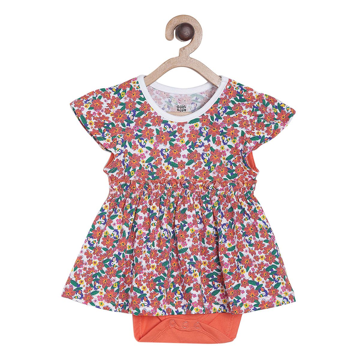 Pack of 2 integral bodysuit - coral aop for 0-3 Months