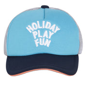 Baby Boys Blue and Navy Cotton Blend Holiday Play Fun Embroidered Trucker Cap Pack of 1 Casual Headwear