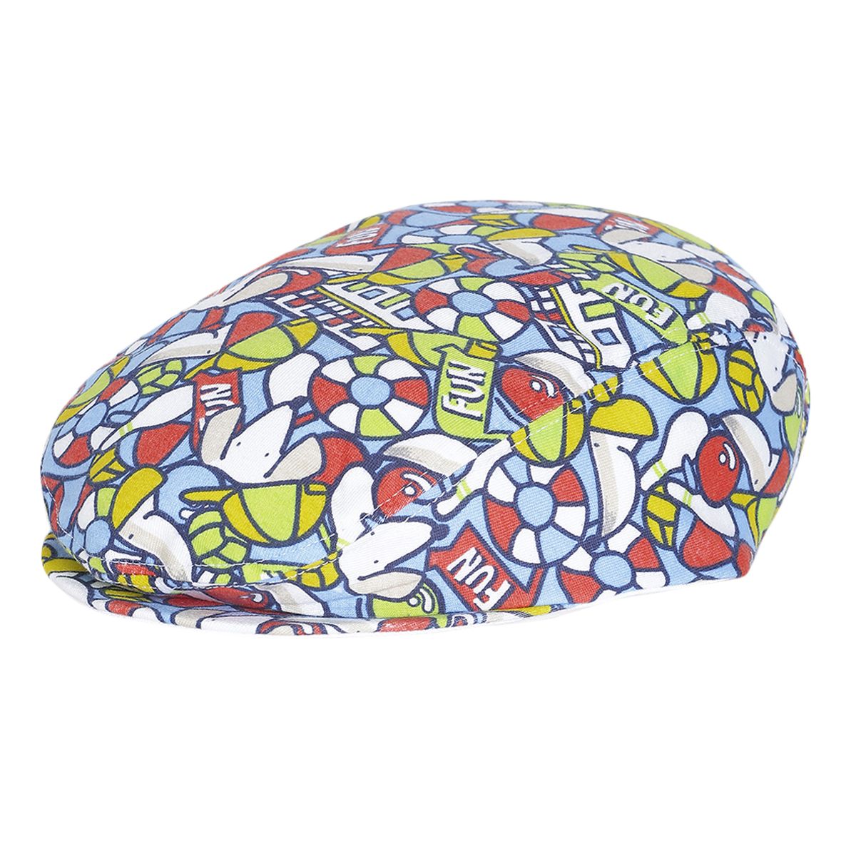 Baby Boys Blue, Green and Red Cotton Nautical Printed Flat Cap Pack of 1 Casual Headwear
