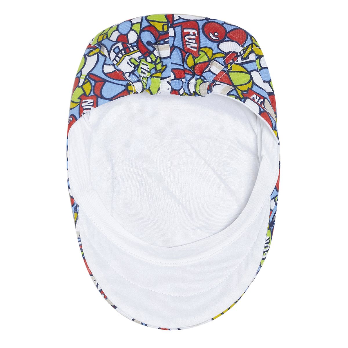 Baby Boys Blue, Green and Red Cotton Nautical Printed Flat Cap Pack of 1 Casual Headwear
