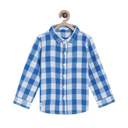 Pack of 1 woven shirt - white & lightsteelblue for 3-6 Months