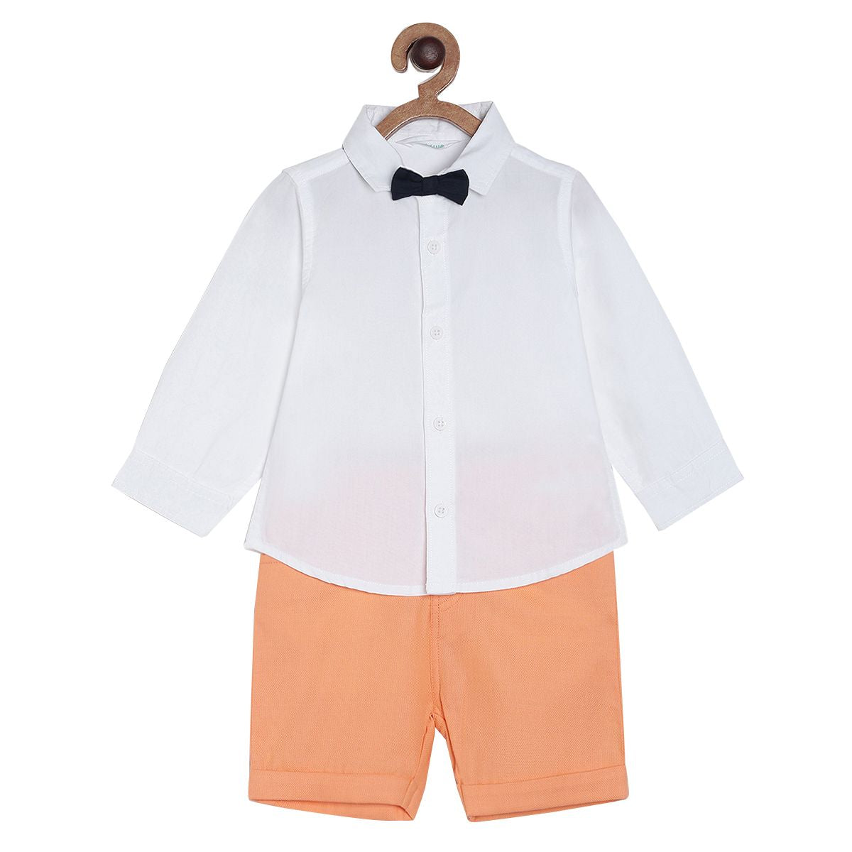 Pack of 4 top and bottom set - white & light coral for 3-6 Months
