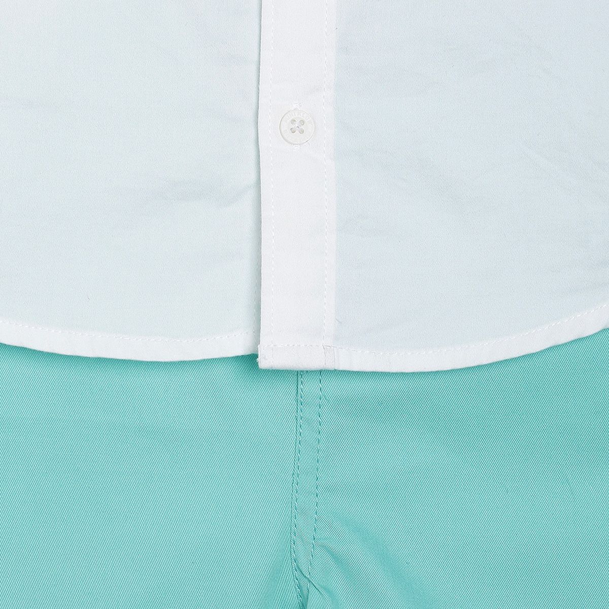 Pack of 3 woven shirt and woven shorts - white & mint green for 3-6 Months
