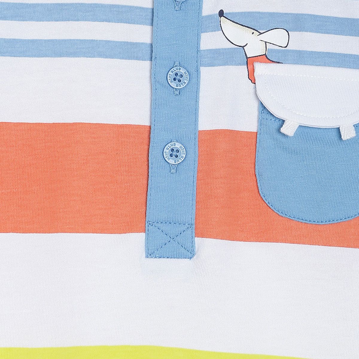 Pack of 1 t-shirt - white & sky blue for 3-6 Months