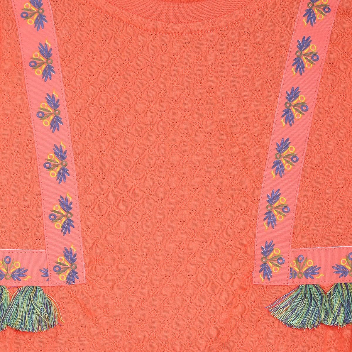 Girls Orange Knit Top