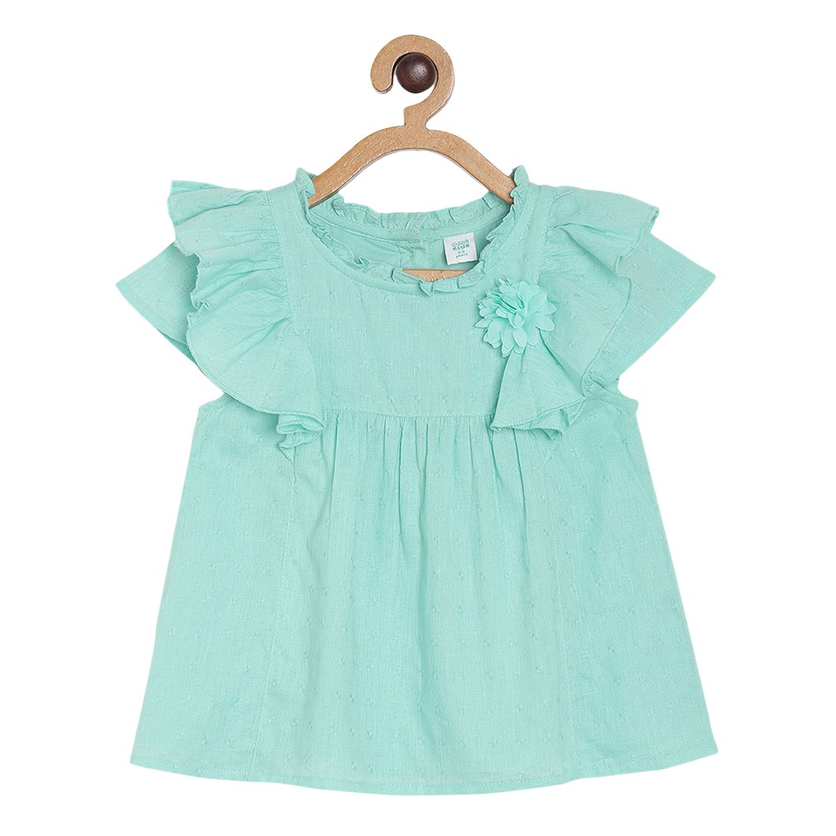 Pack of 1 woven top - green for 3-6 Months