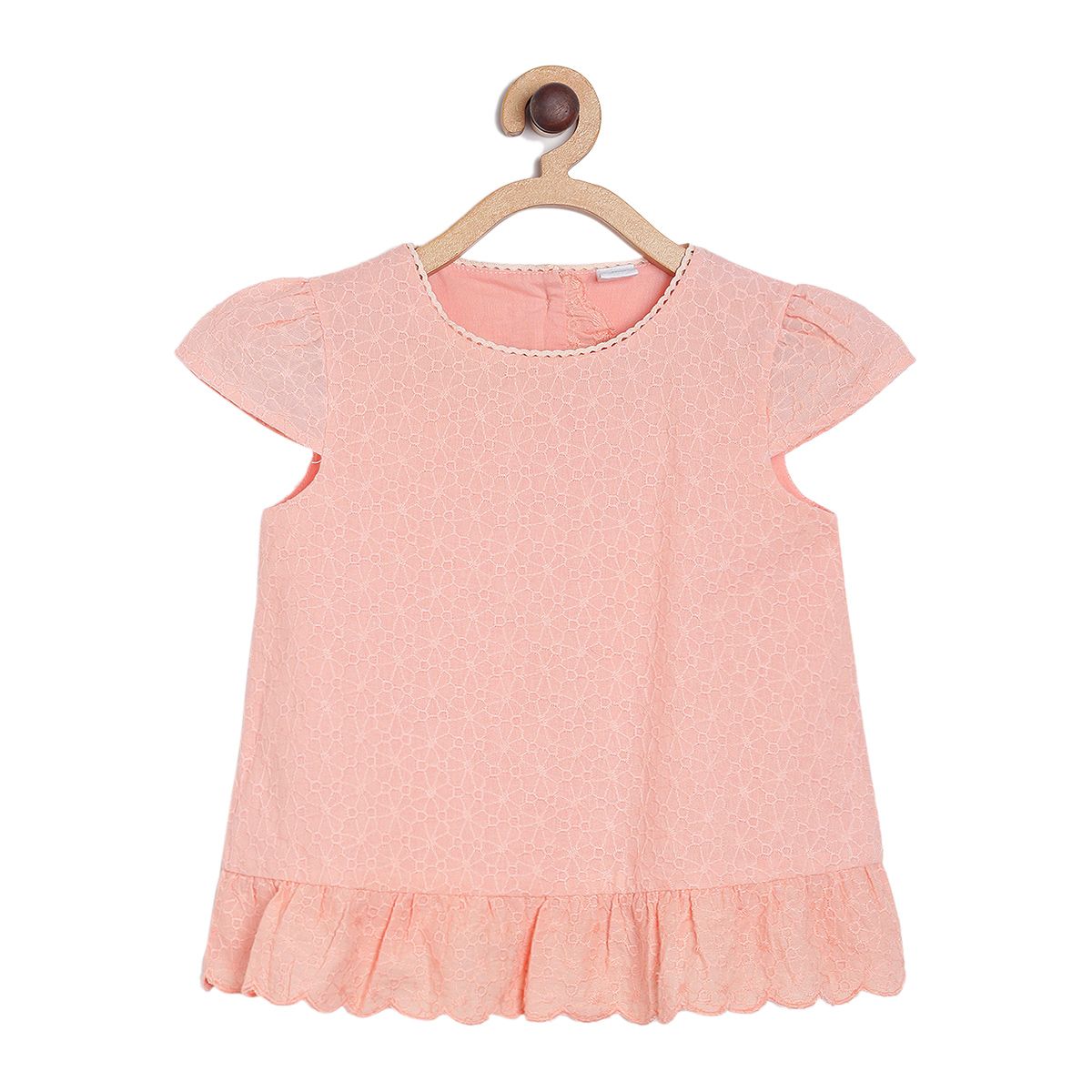Pack of 1 woven top - peach for 3-6 Months