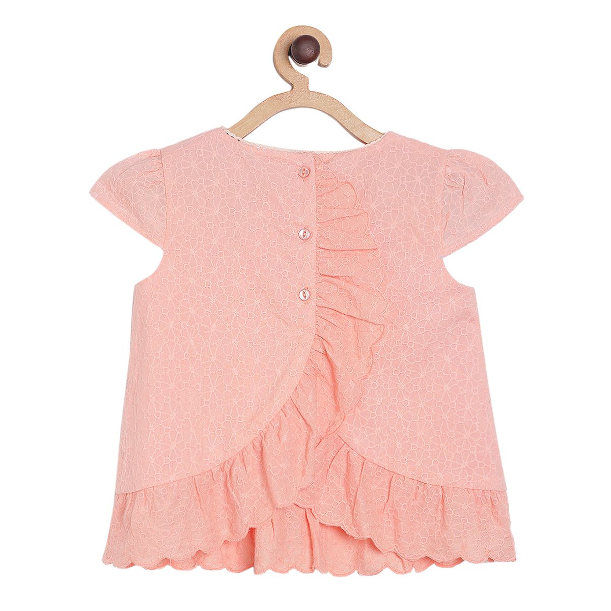 Pack of 1 woven top - peach for 3-6 Months