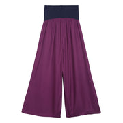 Women Woven Wide Leg Pant with Tummy Tucker, Purple