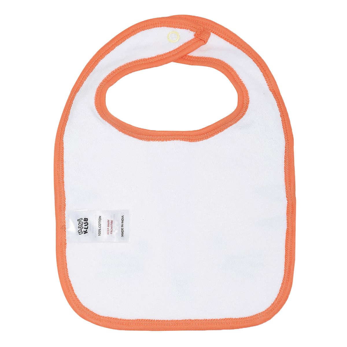 Baby Unisex Yellow and Orange Cotton Blend Tiger Face Bib Pack of 1 Snap Button Feeding Essential