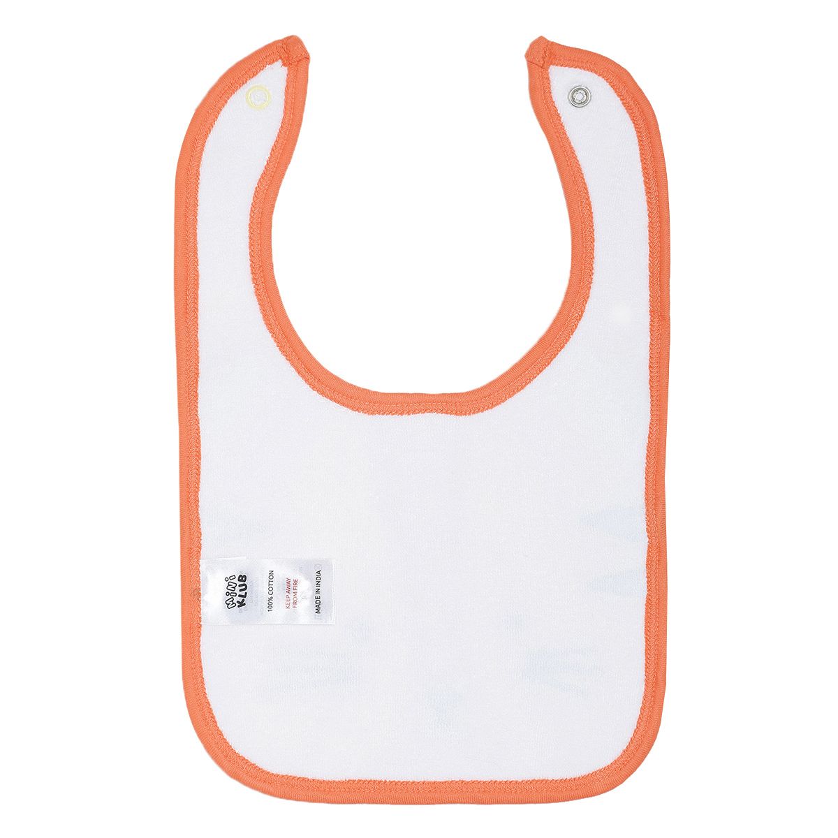 Baby Unisex Yellow and Orange Cotton Blend Tiger Face Bib Pack of 1 Snap Button Feeding Essential