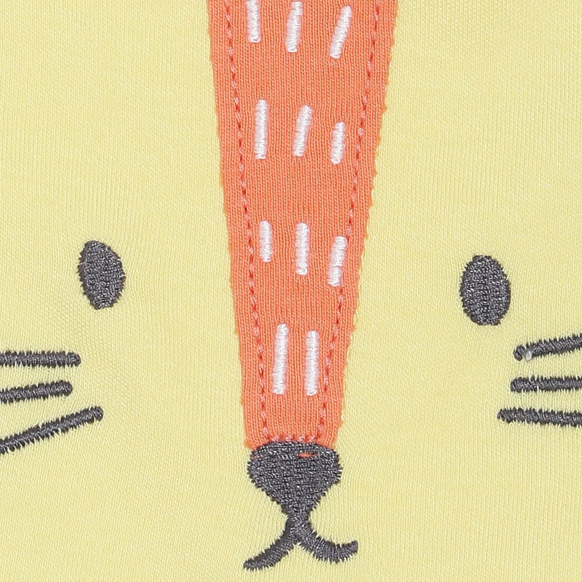 Baby Unisex Yellow and Orange Cotton Blend Tiger Face Bib Pack of 1 Snap Button Feeding Essential