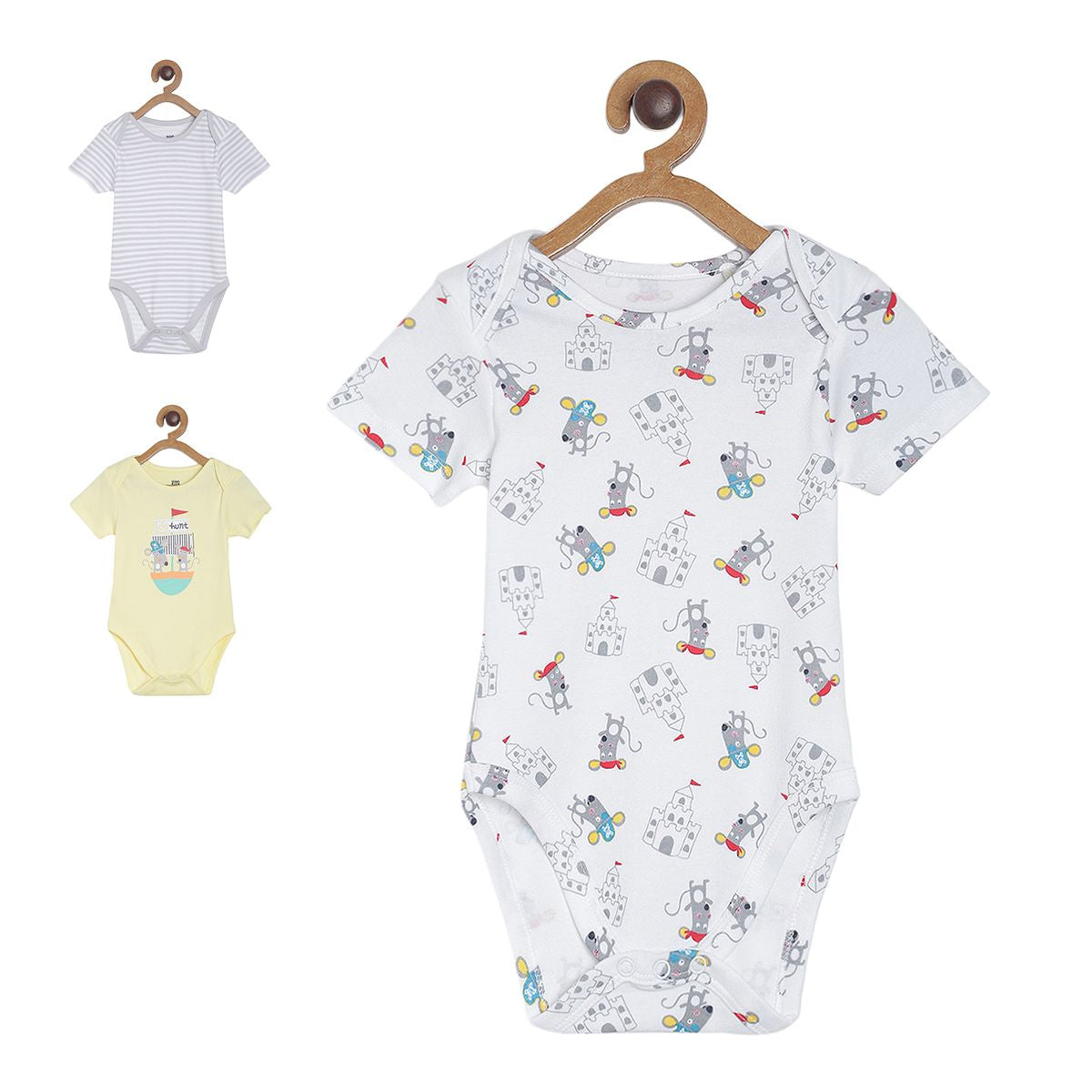 Pack of 3 body suit - white & blue for New Born