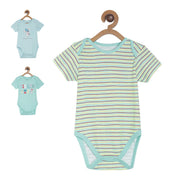 Pack of 3 body suit - white & turquoise blue for New Born