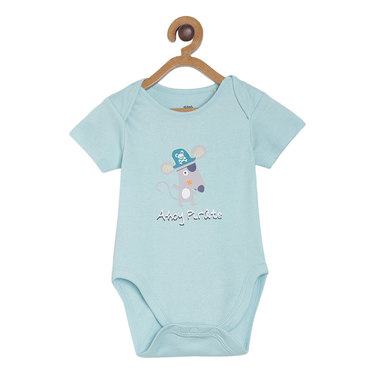 Pack of 3 body suit - white & turquoise blue for New Born