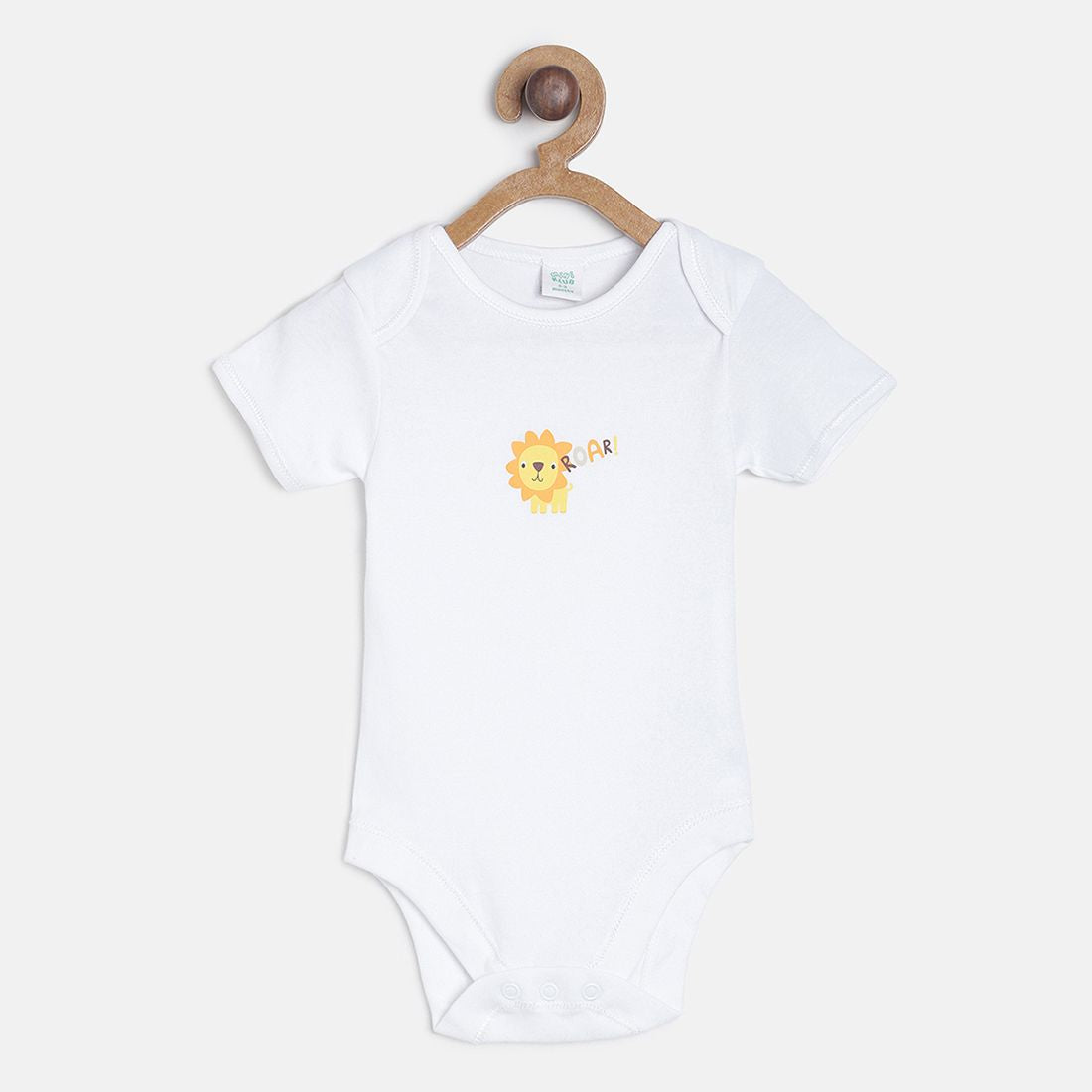 Baby Boys White Cotton Printed Bodysuits Pack of 3 Regular Fit Casual Bodysuits