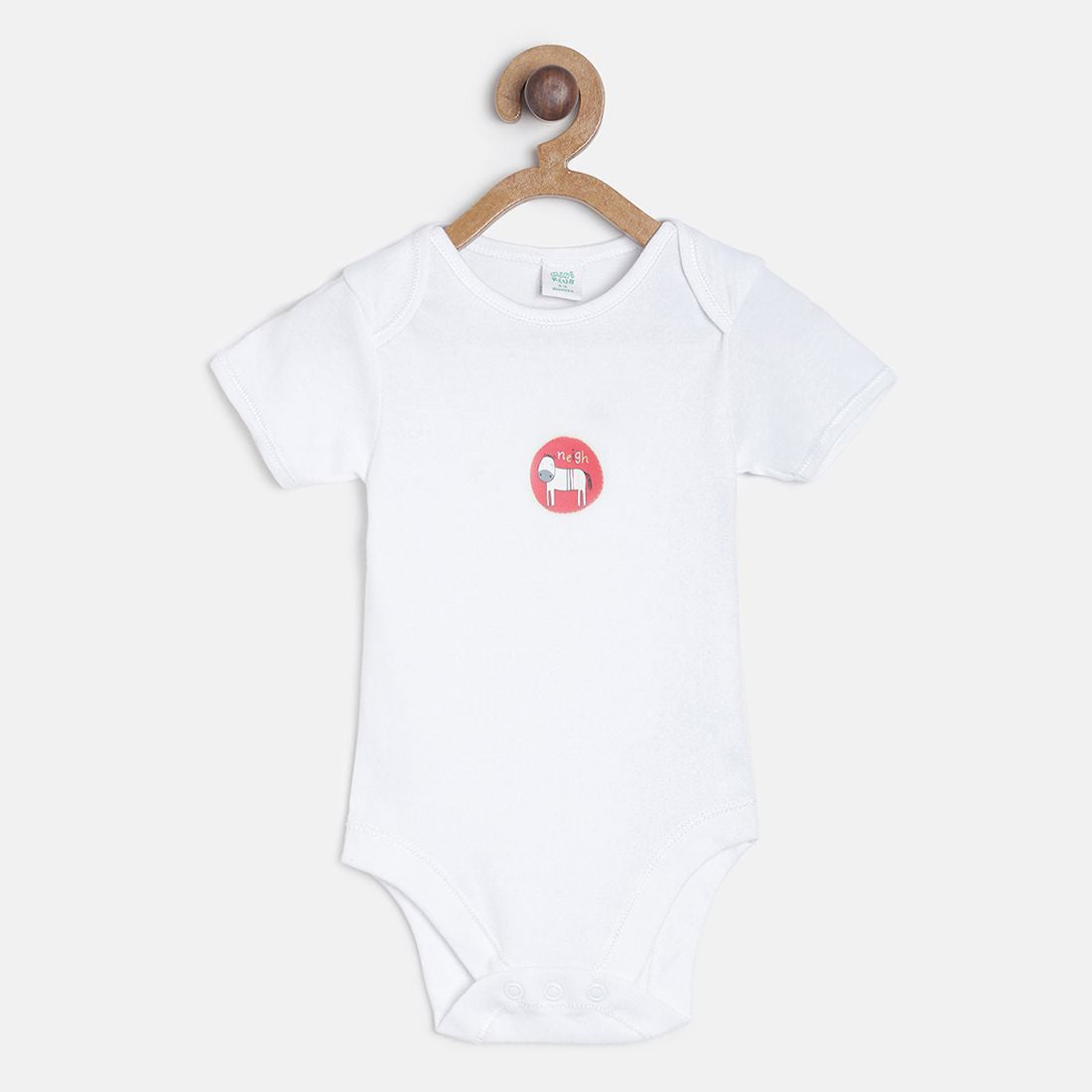 Baby Boys White Cotton Printed Bodysuits Pack of 3 Regular Fit Casual Bodysuits