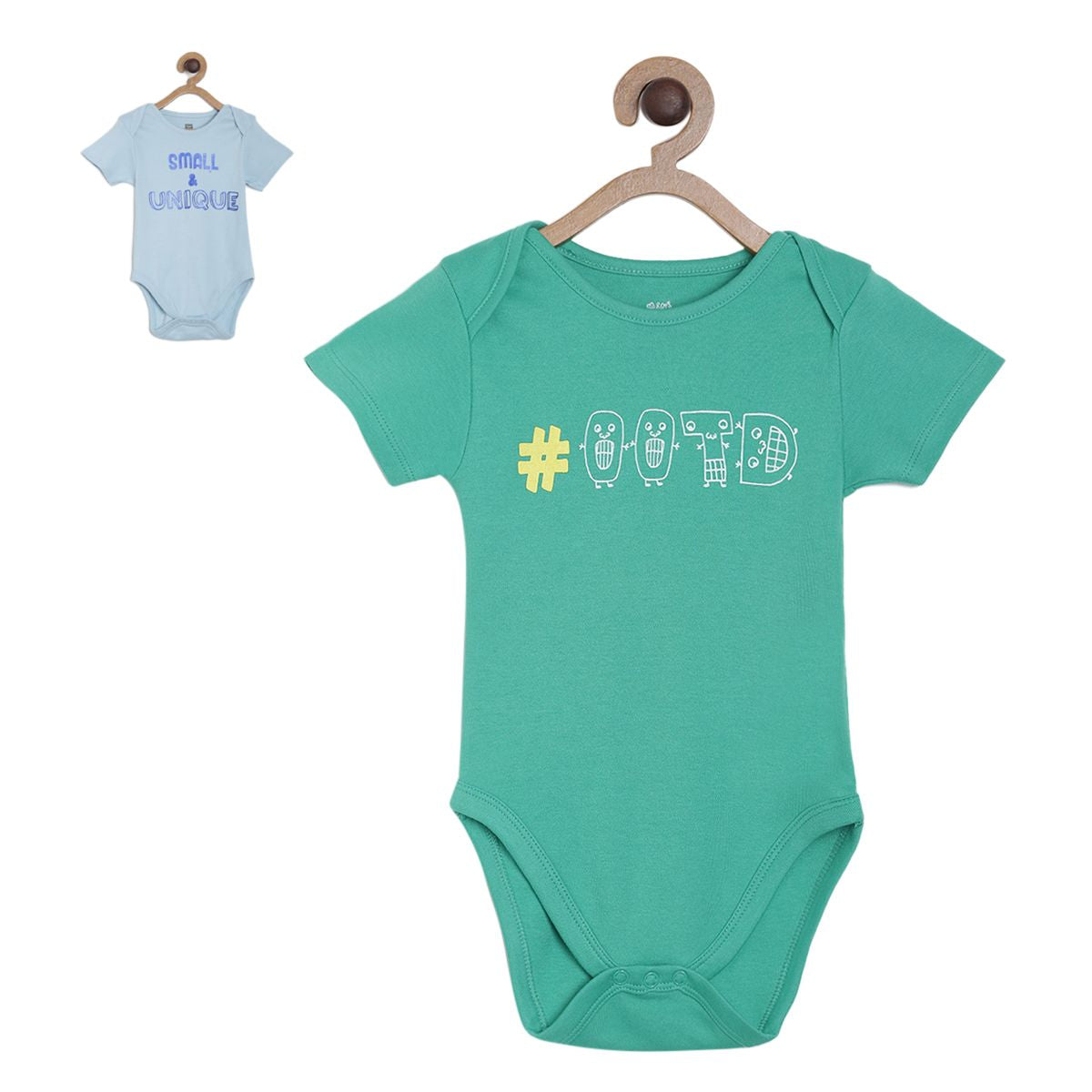 Pack of 2 bodysuit - emerald green for 0-3 Months