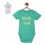 Pack of 2 bodysuit - emerald green for 0-3 Months