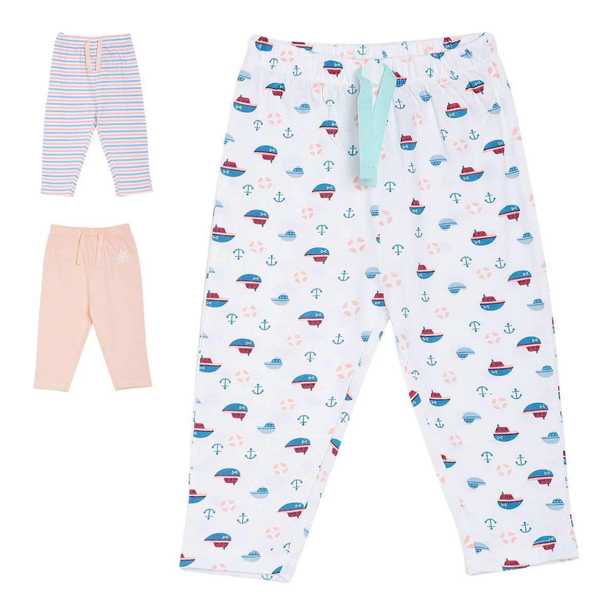 Pack of 3 jogger - white & blue for 0-3 Months