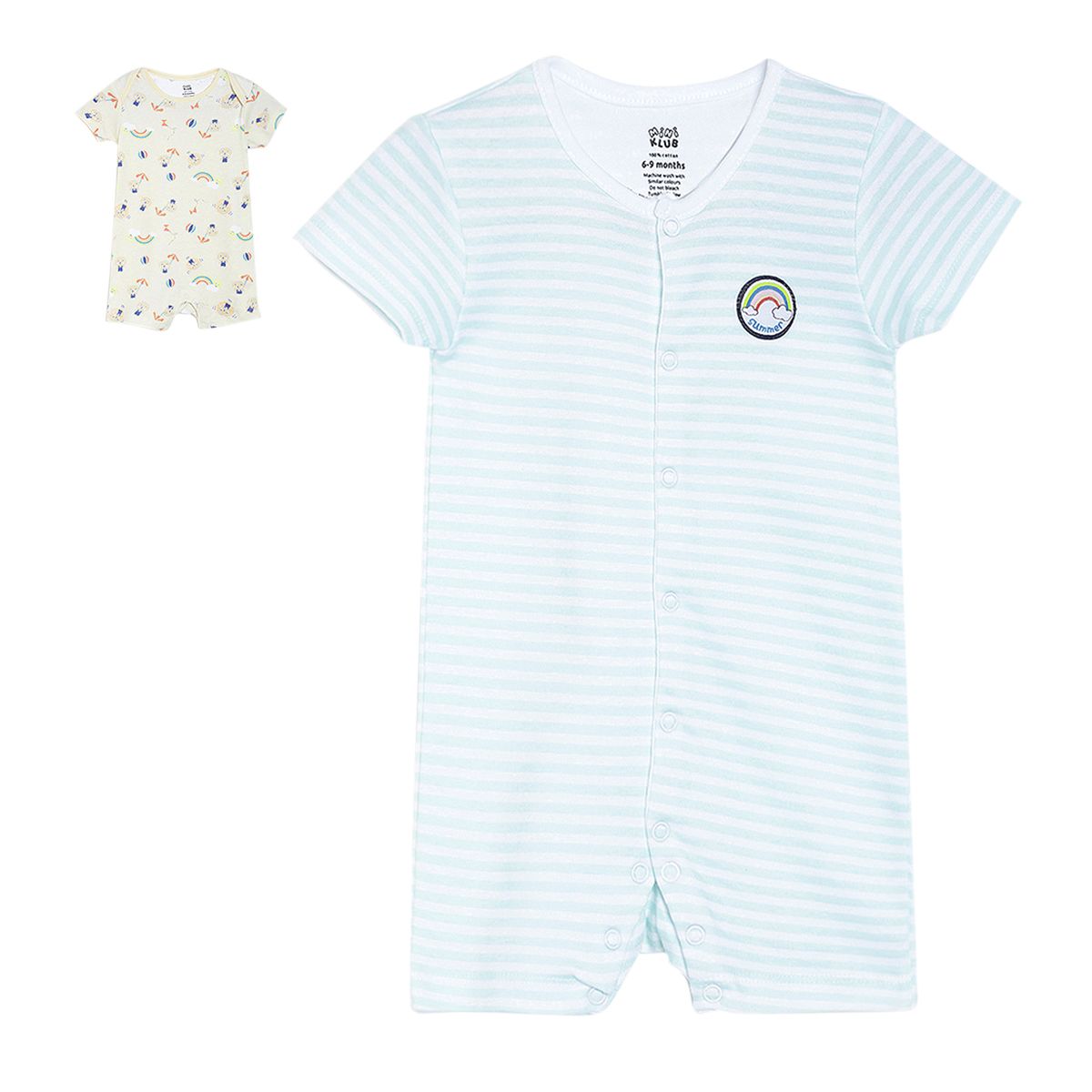 Pack of 2 romper - light sky blue for New Born