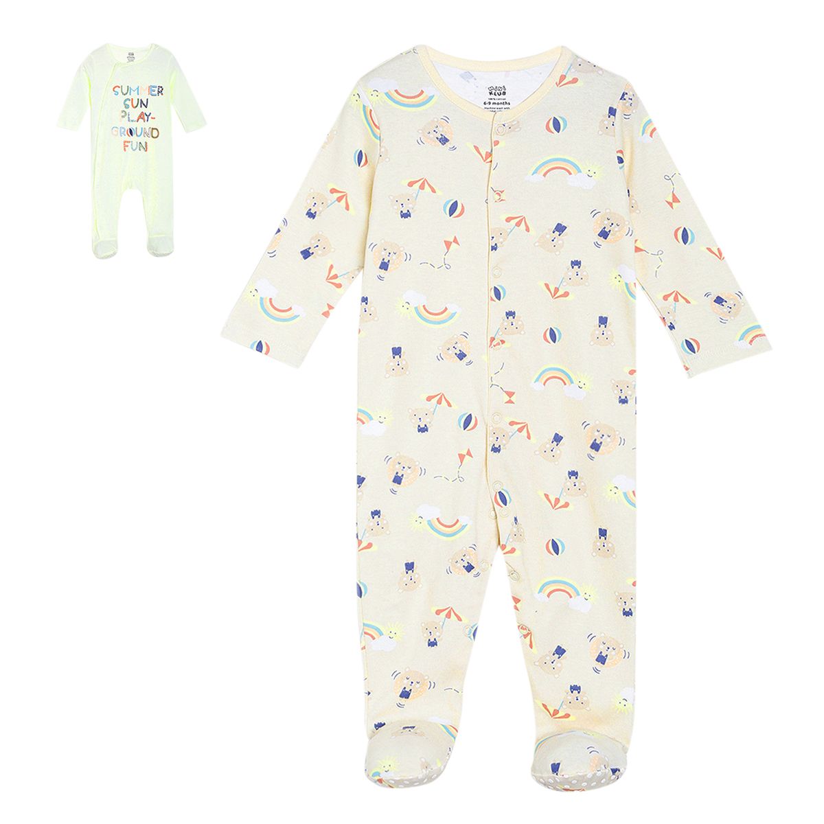 Pack of 2 sleep suit - light beige for New Born