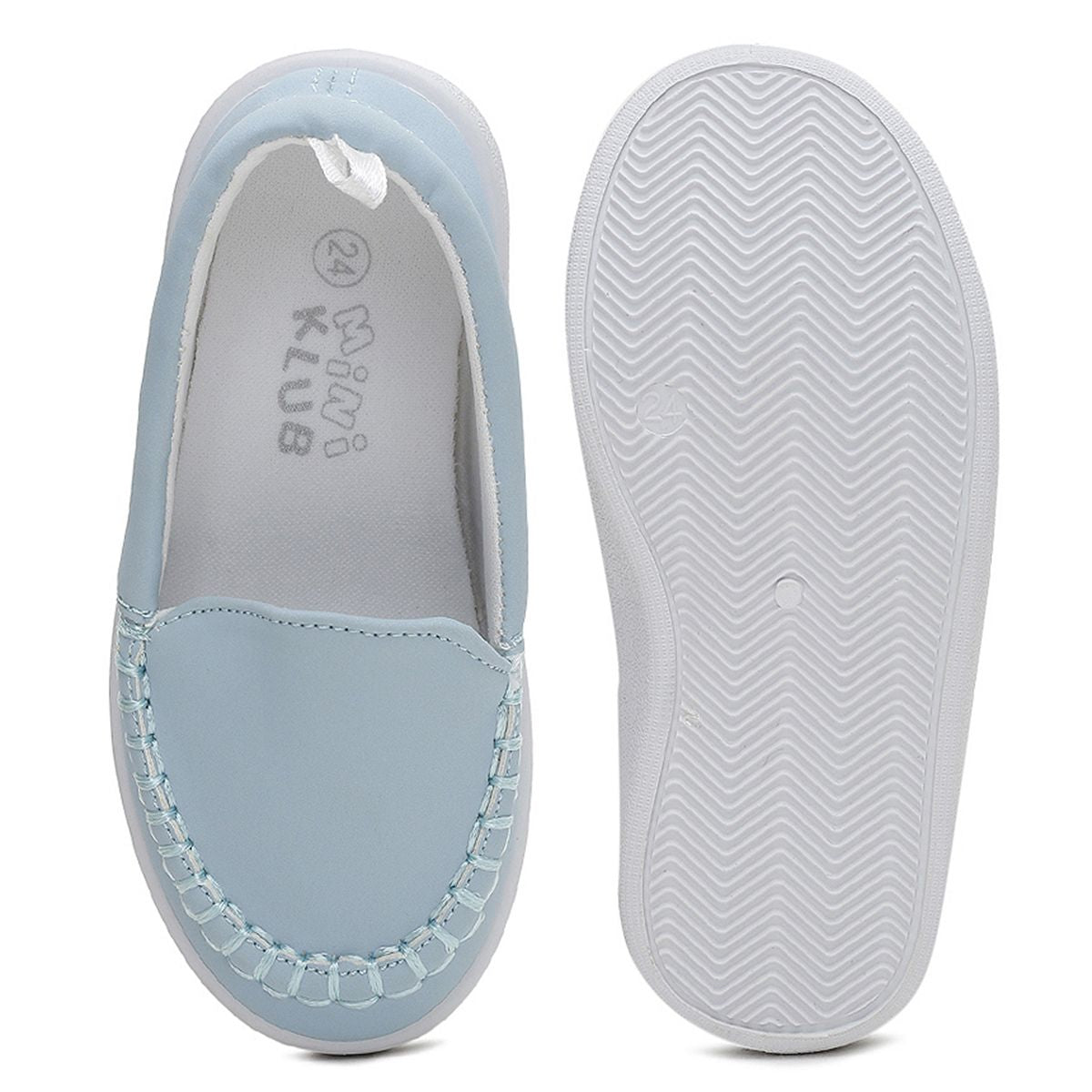 Baby Boys Light Blue PU Leather Moccasins Pack of 1 Pair Slip-On Casual Shoes