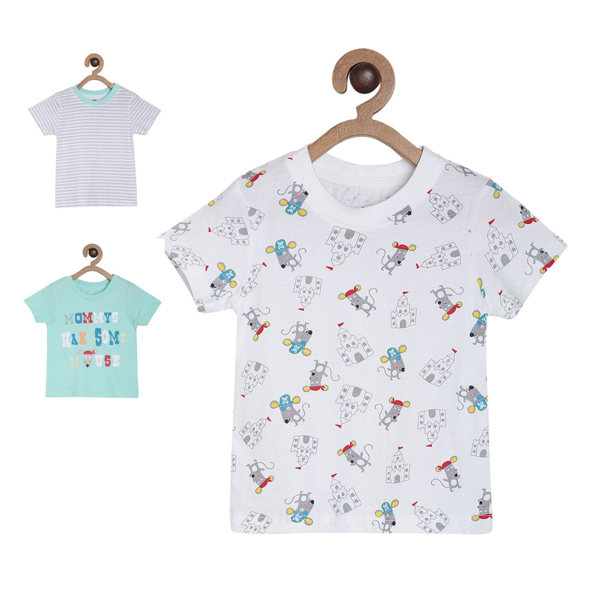 Pack of 3 t- shirts - light sky blue for 0-3 Months