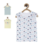 Pack of 3 t-shirt - white & blue for 0-3 Months