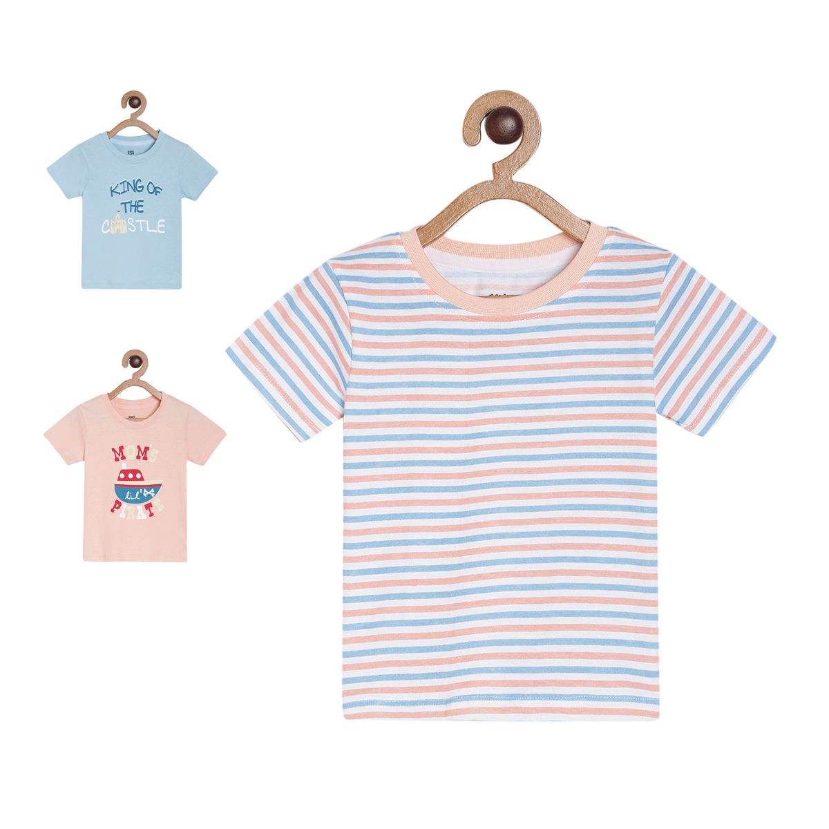 Pack of 3 t-shirt - light purple & white for 0-3 Months