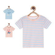 Pack of 3 t-shirt - light purple & white for 0-3 Months